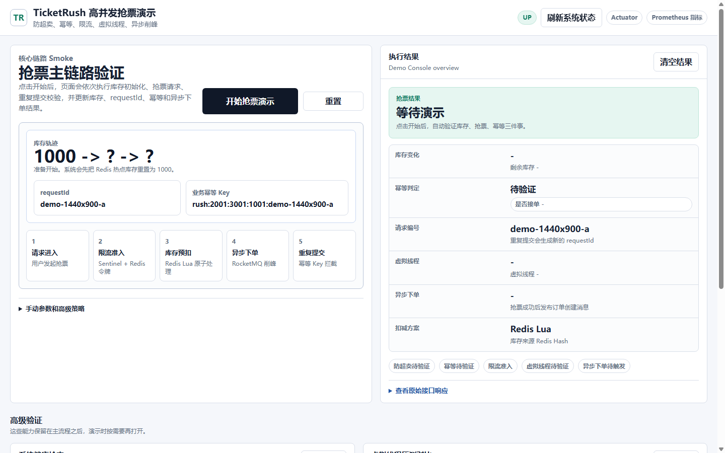 TicketRush 控制台总览